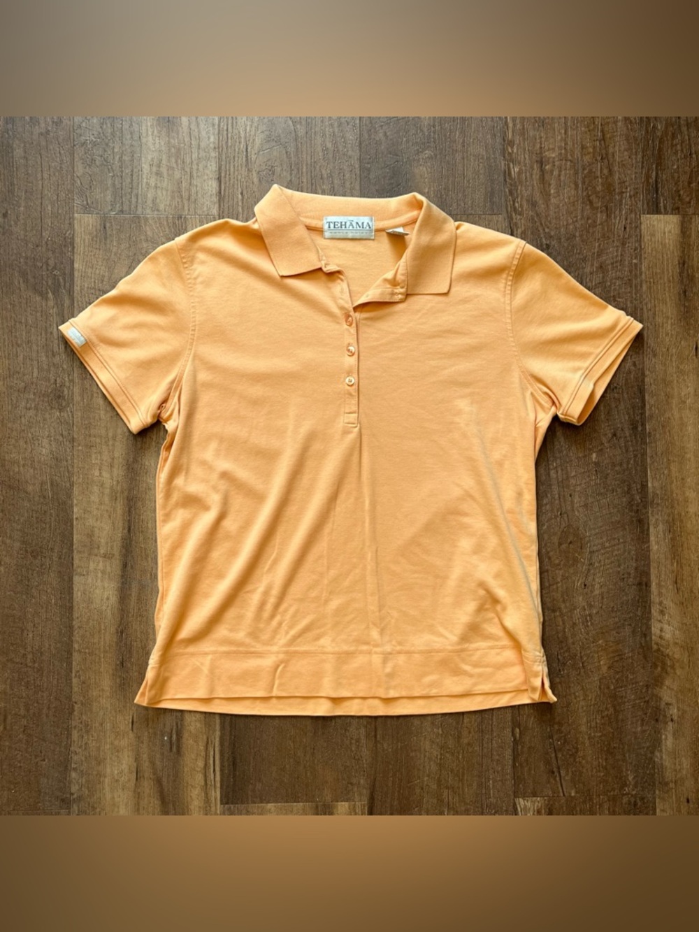 Tehama orange women’s shorts sleeve golf polo size large